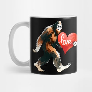 Bigfoot Valentines Day Sasquatch Costume Love Bigfoot Heart Mug